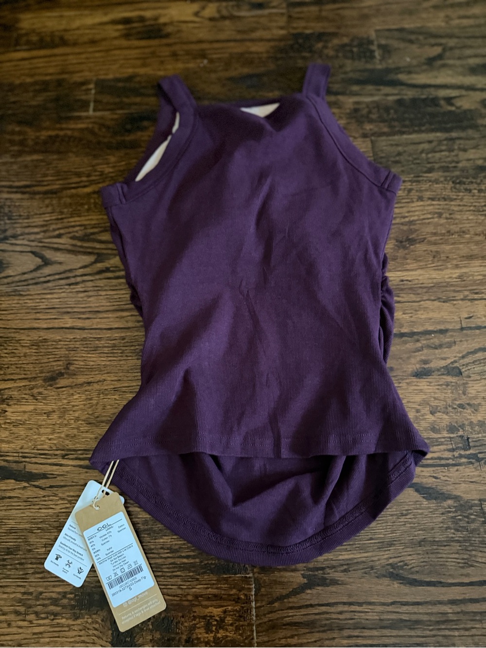 OGL Built in Shelf Bra Racerback Tank Size S Deep Fig